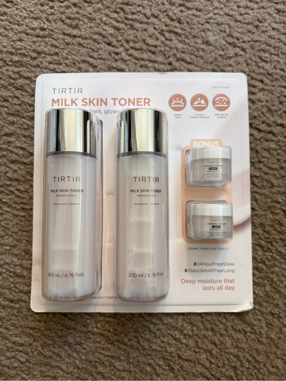 New K-beauty TirTir milk skin toner 200ml*2